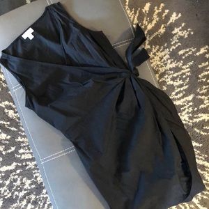 Ann Taylor Loft black cotton wrap dress - 14